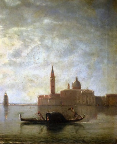 Venise, San Giorgio Maggiore au clair de lune - Baron Deslanders E.A. daté 1877 - Romano Ischia